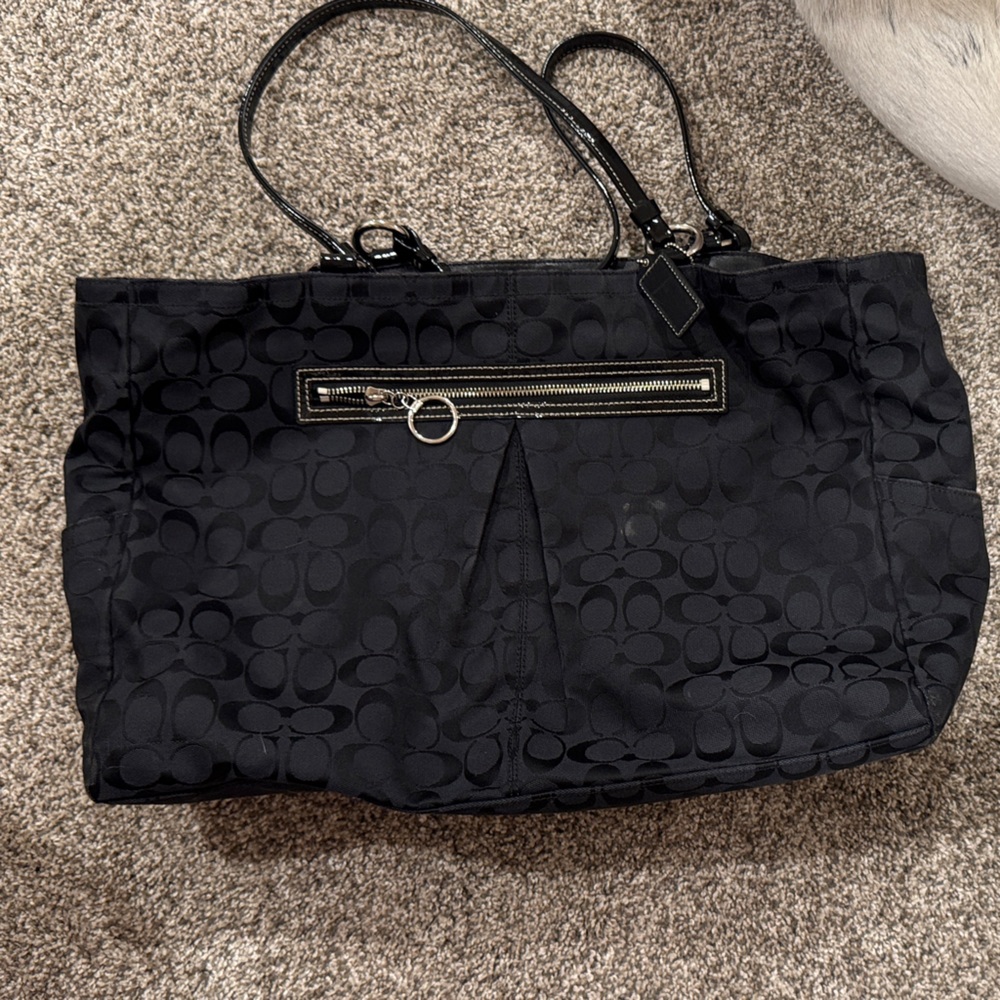 Coach Black Signature Tote Bag